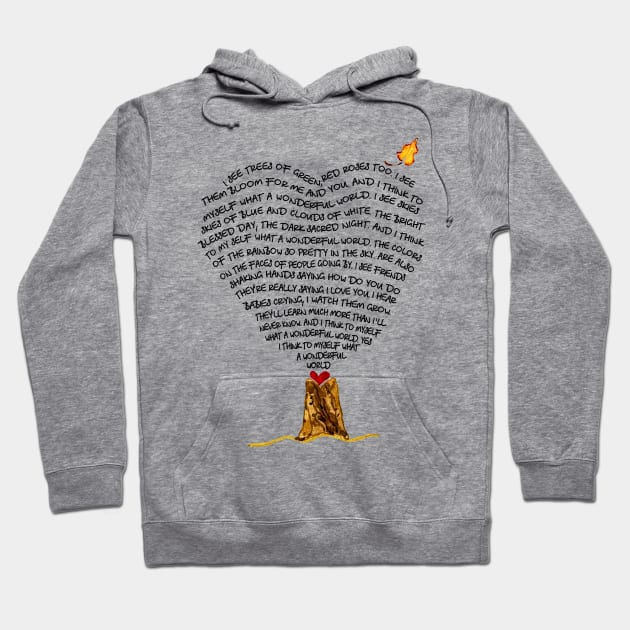 And I Think To Myself What A Wonderful World Hippie Hoodie by Raul Caldwell